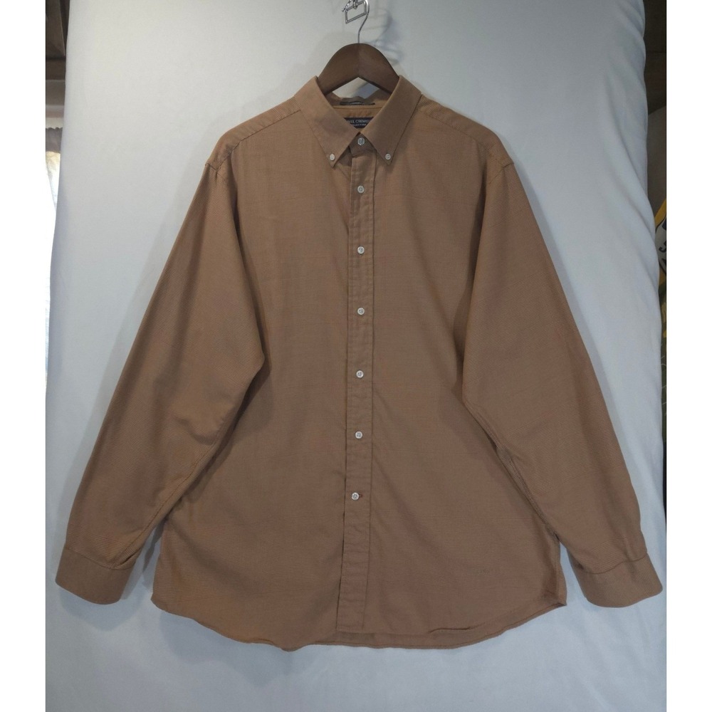 Daniel‎ Cremieux Collection Mens Brown Plaid Long Sleeve Button Down Shirt XL